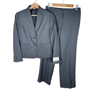 Edwards Signature Women's Gray Woven Suit Jacket Size 6R Pants Size‎ 4 31